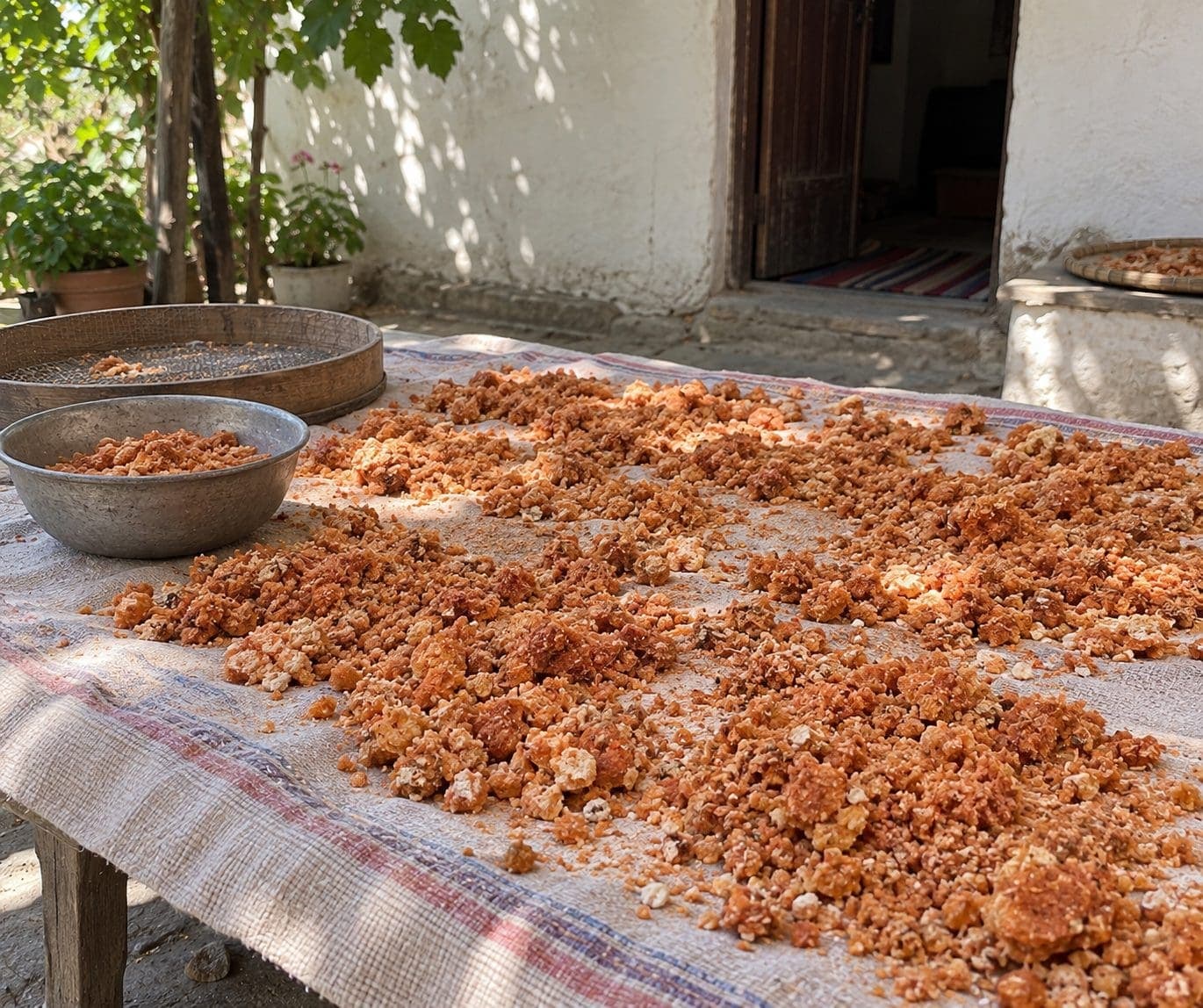 Üreticinin mutfağında geleneksel yöntemle hazırlanan tarhana